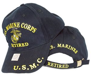 u.s. united states marine corps retired black hat cap usmc marines 4-07-b