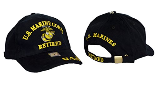 U.S. United States Marine Corps Retired Black Hat Cap USMC Marines 4-07-B