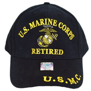 U.S. United States Marine Corps Retired Black Hat Cap USMC Marines 4-07-B