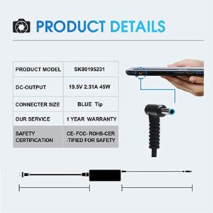 45W Laptop Charger for HP 15-CS 15-CP 15-DA 15-DB 15-DY 15-EF:15-ef0023dx ef0021nr ef0875ms 15-cs3055wm 15-cs3075wm 15-cp0053cl 15-dy2024nr 15-dy1751ms dy1731ms dy0013dx dy1036nr dy2021nr 15-db0083nr