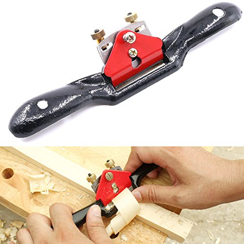 Swpeet 10'' Adjustable SpokeShave with Flat Base, Metal Blade Wood Working Hand Tool Perfect for Wood Craft, Wood Craver, Wood Working