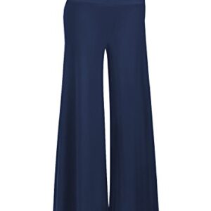 Arolina Women's Stretchy Wide Leg Palazzo Lounge Pants Casual Comfy High Waist Palazzo Pants Navy Blue