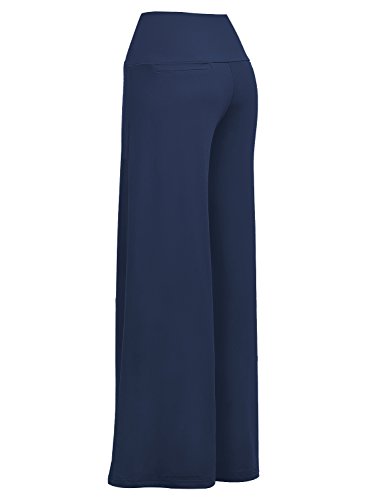 Arolina Women's Stretchy Wide Leg Palazzo Lounge Pants Casual Comfy High Waist Palazzo Pants Navy Blue