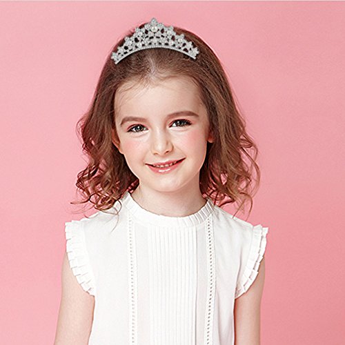 ANBALA Small Tiara Crown with Hair Comb, 3 Pack Mini Tiara Crown Princess Crystal Shiny Hair Accessories for 2 3 4 5 6 7 8 9 Years Girls Hair Dectoration Styling Cute Hair Accessories (3 Styles)