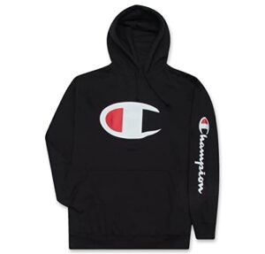 champion hoodie for men big and tall mens oversized pullover fleece sweatshirt black