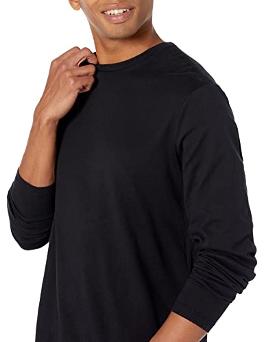 Amazon Essentials Men's Slim-Fit Long-Sleeve T-Shirt, Black, Large