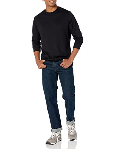 Amazon Essentials Men's Slim-Fit Long-Sleeve T-Shirt, Black, Large