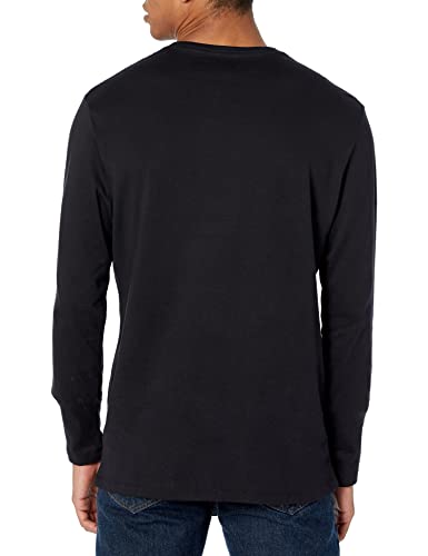 Amazon Essentials Men's Slim-Fit Long-Sleeve T-Shirt, Black, Large