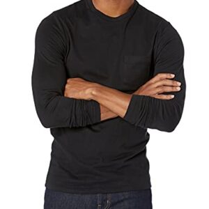 Amazon Essentials Men's Slim-Fit Long-Sleeve T-Shirt, Black, Large