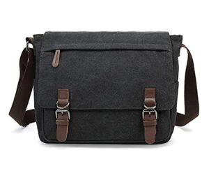 sechunk canvas leather messenger bag shoulder bag cross body bag crossbody 13 inch laptop bag