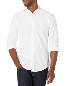 amazon essentials men's slim-fit long-sleeve oxford shirt, white, xx-large