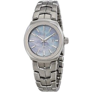 tag heuer link blue mother of pearl dial ladies stainless steel watch wbc1311.ba0600