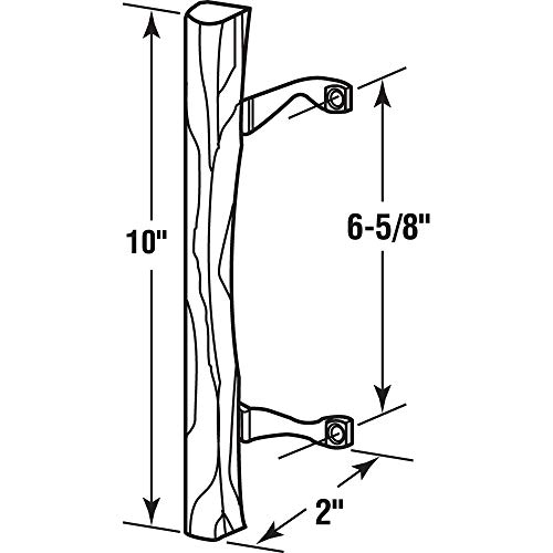 Prime-Line MP1034 Sliding Glass Door Pull, Wood Handle, Diecast Construction, Chrome (Single Pack)