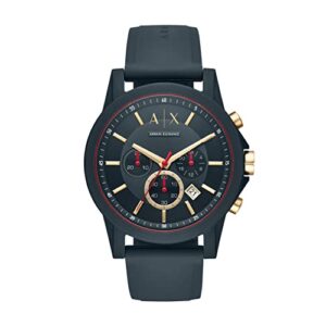 a|x armani exchange men's blue silicone strap watch (model: ax1335)