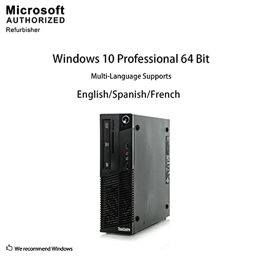 lenovo ThinkCentre M73 SFF Small Form Factor Business Desktop Computer, Intel Dual-Core i3-4130 3.4GHz, 8GB RAM, 500GB HDD, USB 3.0, WiFi, DVD, Windows 10 Professional (Renewed)