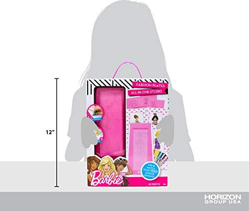 Barbie Fashion Plates All in One Studio Sketch Design Activity Set – Fashion Design Kit for Kids Ages 6 and Up