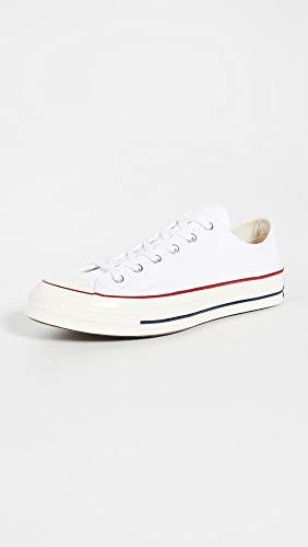 Converse Men's Chuck Taylor '70s Low Top Sneakers, White/Garnet/Egret, 10.5 Medium US