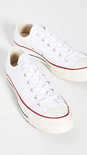 Converse Men's Chuck Taylor '70s Low Top Sneakers, White/Garnet/Egret, 10.5 Medium US