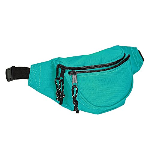 DALIX Fanny Pack w/ 3 Pockets Traveling Concealment Pouch Airport Money Bag (Aqua)