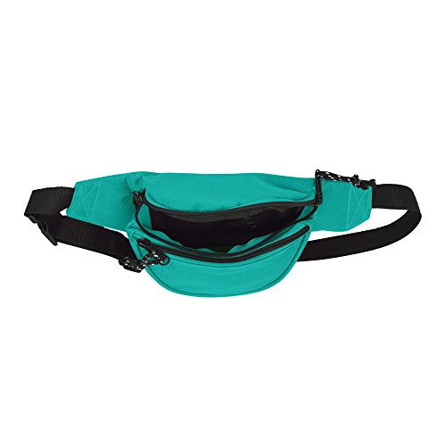 DALIX Fanny Pack w/ 3 Pockets Traveling Concealment Pouch Airport Money Bag (Aqua)