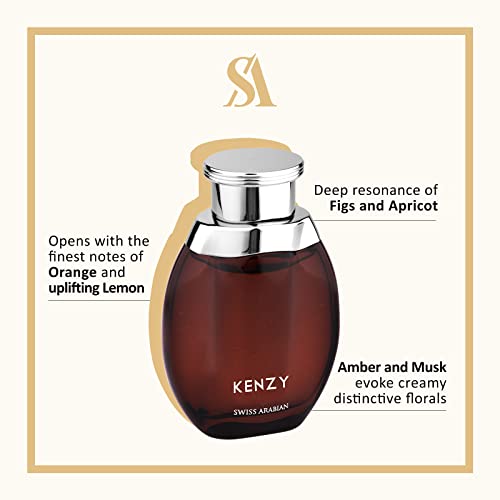 Swiss Arabian Kenzy - Luxury Products From Dubai - Long Lasting And Addictive Personal EDP Spray Fragrance - A Seductive, Signature Aroma - The Luxurious Scent Of Arabia - 3.4 Oz