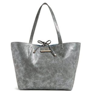 GUESS Bobbi Inside Out Tote Denim Logo/Pewter One Size