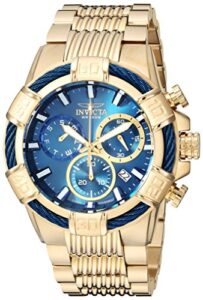 invicta men's bolt stainless steel quartz watch with stainless-steel strap, gold, 30 (model: 25866)