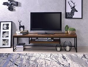 acme furniture ac-91782 tv stand, 59", weathered oak & black