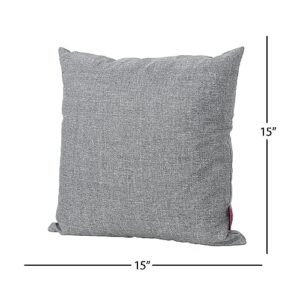 Christopher Knight Home Coronado Outdoor Water Resistant Square Throw Pillows, 2-Pcs Set, Grey