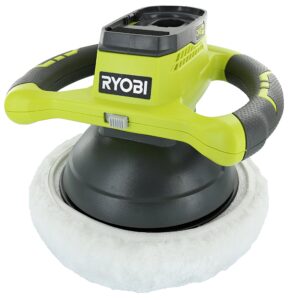 ryobi p435 one+ 18v lithium ion 10" 2500 rpm cordless orbital buffer/polisher with 2 bonnets (battery not included, power tool only)