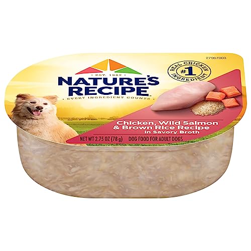 Nature's Recipe Wet Dog Food, Chicken & Wild Salmon in Broth Recipe, 2.75 Ounce Cup (Pack of 12)