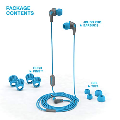 JLab Audio JBuds Pro Premium in-Ear Earbuds with Mic, Guaranteed Fit, Guaranteed for Life - Blue