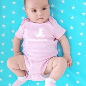 Crazy Bros Tees Babysaurus - Little Baby Dino Funny Cute Novelty Infant One-Piece Baby Bodysuit (12 Months, Pink)