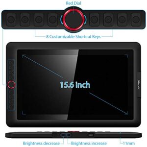 XPPen 15.6 Inch Drawing Tablet with Screen Artist 15.6 Pro Tilt Support Graphics Drawing Tablet Pen Display Full-Laminated Red Dial (120% sRGB) 8192 Levels Pressure Sensitive & 8 Shortcut Keys