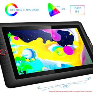 XPPen 15.6 Inch Drawing Tablet with Screen Artist 15.6 Pro Tilt Support Graphics Drawing Tablet Pen Display Full-Laminated Red Dial (120% sRGB) 8192 Levels Pressure Sensitive & 8 Shortcut Keys