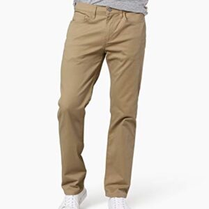 Dockers Men's Straight Fit Jean Cut All Seasons Tech Pants (Standard and Big & Tall), New British Khaki, 33W x 32L