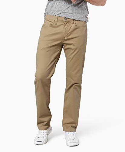 Dockers Men's Straight Fit Jean Cut All Seasons Tech Pants (Standard and Big & Tall), New British Khaki, 33W x 32L