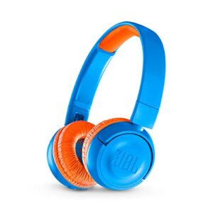 jbl jr 300bt on-ear wireless bluetooth headphones - blue/orange