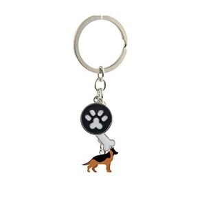 key-ring keychain,cute metal small dog puppy keychain keyring keyfob car bag charm dog tag chains birthday (german shepherd dog)