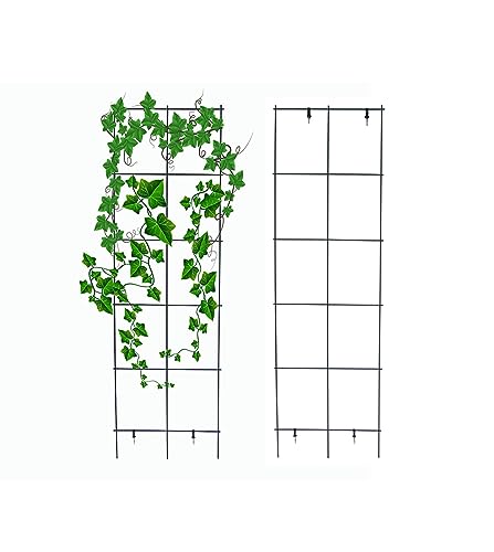 MTB Green PVC Pot Trellis 59''x17.7 Metal Plant Stakes Climbing Plants Pack of 2