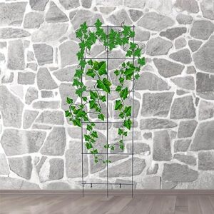 MTB Green PVC Pot Trellis 59''x17.7 Metal Plant Stakes Climbing Plants Pack of 2