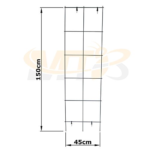 MTB Green PVC Pot Trellis 59''x17.7 Metal Plant Stakes Climbing Plants Pack of 2