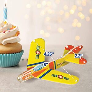 Party Favors for Kids - Bulk Toys - 72 Pack of Airplane Gliders Bulk Party Pack Individually Wrapped Flying Paper Planes – Assorted Designs - for Rewards and Prizes, Pinata Fillers, Carnival Prizes