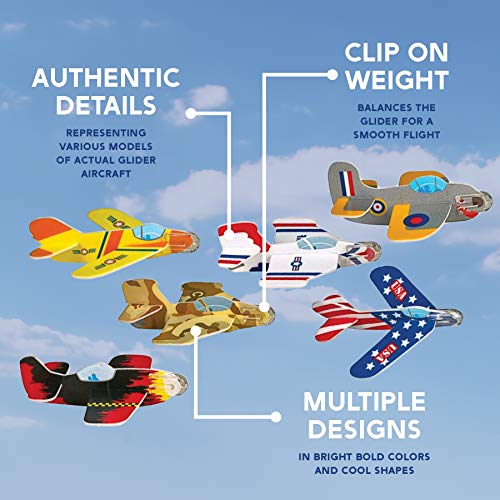 Party Favors for Kids - Bulk Toys - 72 Pack of Airplane Gliders Bulk Party Pack Individually Wrapped Flying Paper Planes – Assorted Designs - for Rewards and Prizes, Pinata Fillers, Carnival Prizes