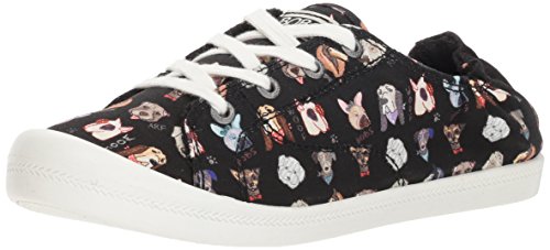 Skechers BOBS Women's Beach Bingo-Dapper Party Sneaker, Black, 7.5 M US