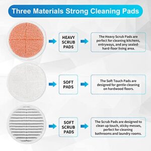 KEEPOW Spinwave Replacement Pads Compatible with Bissell Spinwave Powered Hard Floor Mop 2039 Series, 20399, 2039A, 2307, 2315A, 2124, Spin Heavy Scrub Mop Pads for Floor Cleaner (4 Pack)