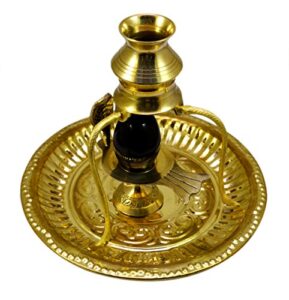 amazing india shaligram shiva ling lingam shivling statue hindu puja brass stand with thali