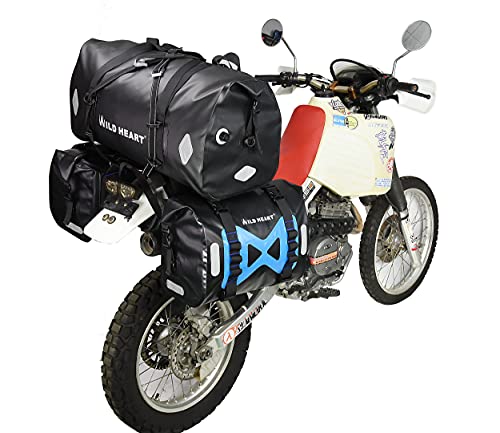 WILD HEART Waterproof Bag Motorcycle saddlebag 50L Tank Bag Motor Side Bag (Black)