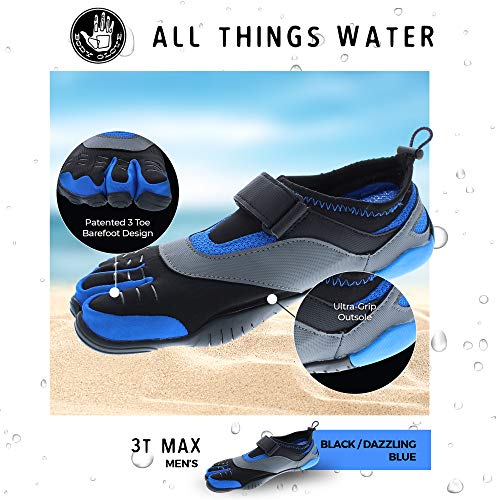 Body Glove Men's 3T Barefoot Max Water Shoe, Black/Dazzling Blue, 13