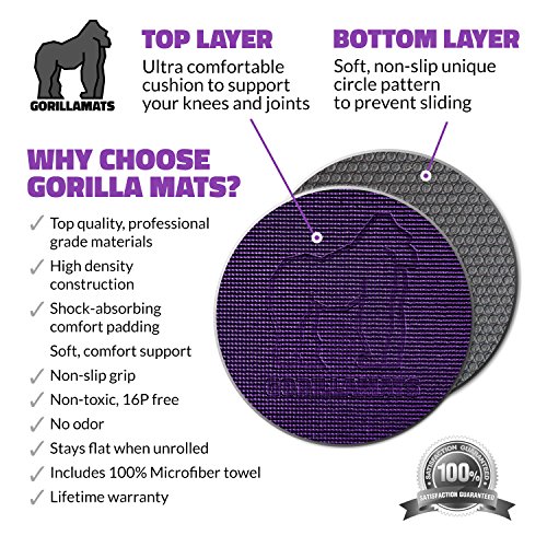 Gorilla Mats Premium Large Yoga Mat – 7' x 5' x 8mm Extra Thick & Ultra Comfortable, Non-Toxic, Non-Slip Barefoot Exercise Mat – Works Great on Any Floor for Stretching, Cardio or Home Workouts